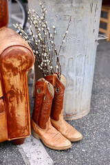 still life with cowboy boots