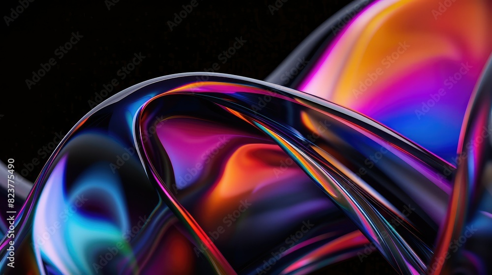 Poster beautiful rendering. abstract twisted shape. colorful vibrant gradient.