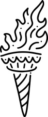 Torch Olympics sports outline doodle