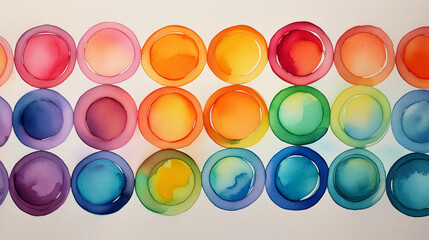 Rainbow Watercolor Painting, circle pattern design, background texture, graphic resource