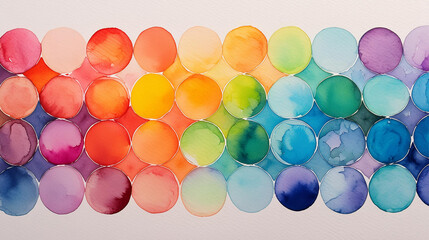 Rainbow Watercolor Painting, circle bubble pattern design, background texture, graphic resource
