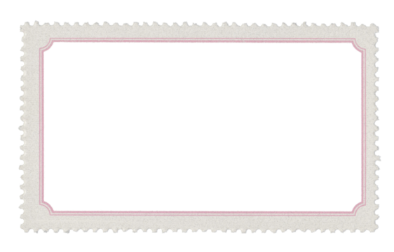 blank postage stamp frame with frame and transparent design space and background