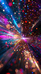 vibrant colorful led screen, futuristic visuals.