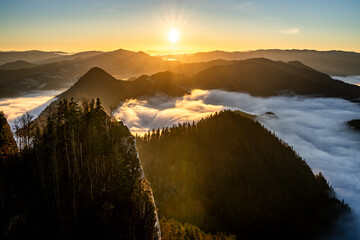 Pieniny, tatry , jesień , zachód , wschód , Karpaty, Dunajec © Daniel Folek