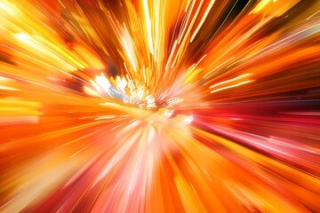 Obraz premium abstract colorful and vibrant yellow and red streaks of light, fast-moving data streams, conveying a sense of speed and fluidity, dynamic motion blur background
