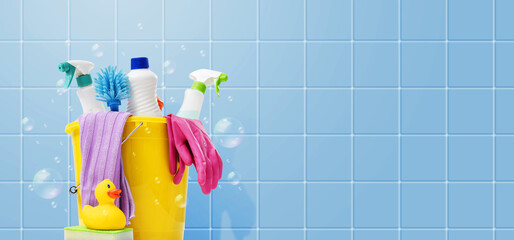 Assorted detergents and cleaning products
