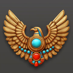 Asset of the Egyptian on dark background, Illustration