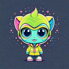 Fototapeta premium Vector alien character for t-shirt design