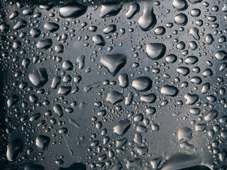 rain drops on black surface