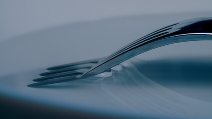 fork and knife on white plate