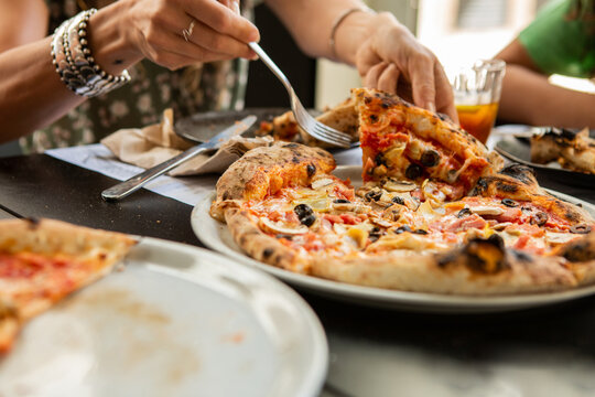 Freshly served pizza 