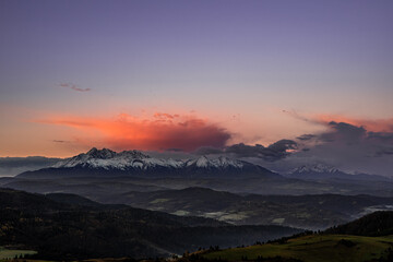Fototapeta premium Pieniny, tatry , jesień , zachód , wschód , Karpaty, Dunajec