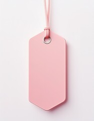 blank price tag on white background, Label blank tag paper texture on a pink background