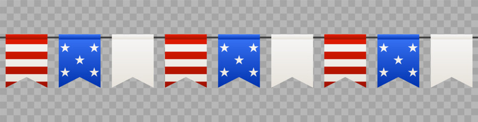 Seamless horizontal border with flags for Independence day holiday design 2