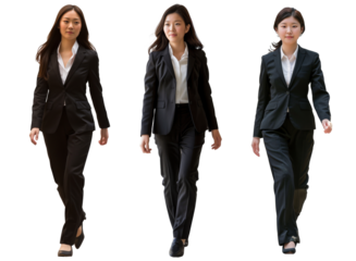 日本人のビジネスウーマン3種類切り抜き
