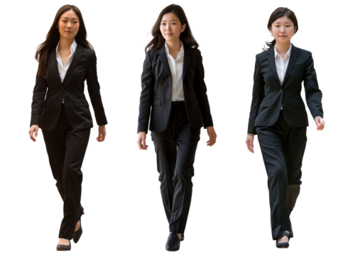 日本人のビジネスウーマン3種類切り抜き