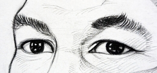 hand drawn sketch drawing  man eye	