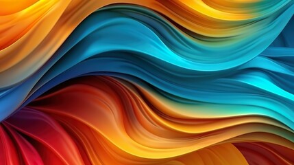 Obraz premium Abstract background with rainbow cream swirls. Bright melting creamy surface with mixing colors. Soft ice cream textured decoration flowing folds. Header illustration for banner design. Generative AI.