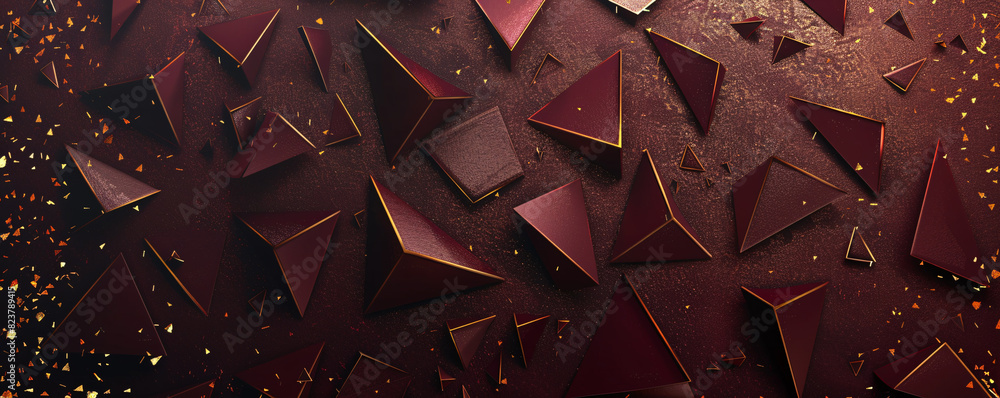 Poster abstract background hexagon pattern with red glowing lights