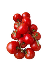 Fresh red tomatoes isolated on white background. Spot focus.