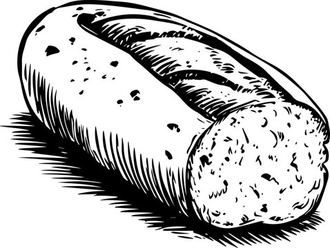 recommend clip art: Baguette vector sketch icon isolated on background. Hand drawn illustration. AI generated illustration.