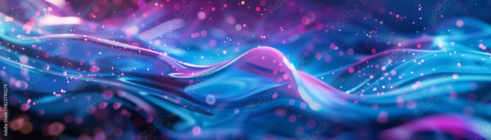 Poster vibrant abstract background of colorful flowing lines and particles. futuristic and dynamic art perf