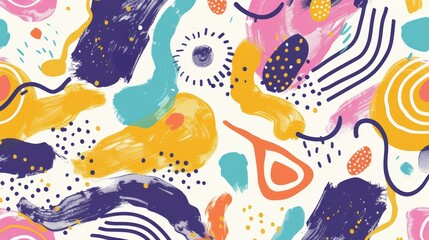 Vibrant abstract art with colorful, dynamic brushstrokes and organic patterns. Suitable for backgrounds, wallpapers, and design projects.