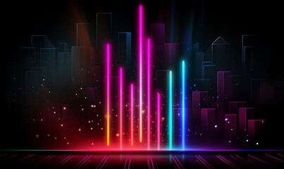 Fototapeta premium Neon business graph, a fresh approach to business analysis and research, It means to thrive and grow