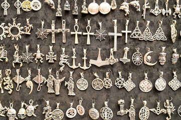 Viking amulet - necklace pendant or beard jewellery and ear jewellery as different pendants at a...