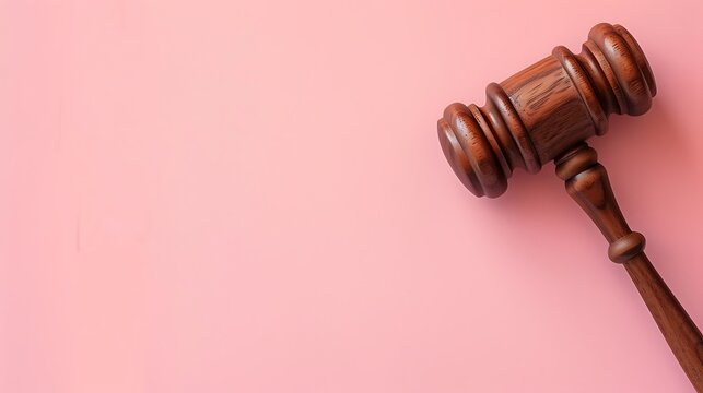 Wooden gavel and air palne over pink background usually use for law and auction related concepts