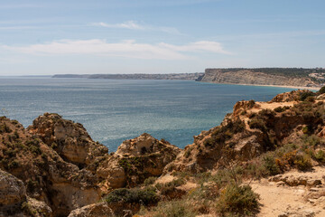 Vista de la costa del Cabo de San Vicente, sur de Portugal. 