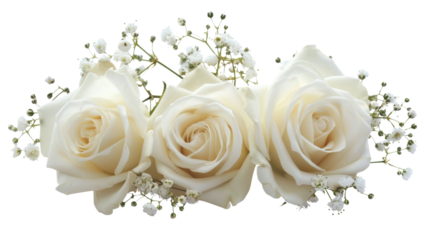 White roses on white background
