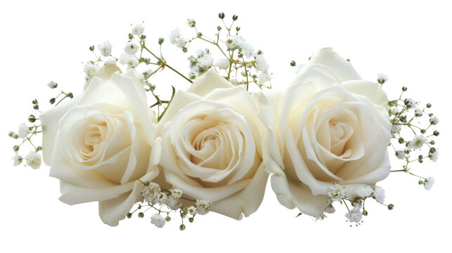 Fototapeta White roses on white background