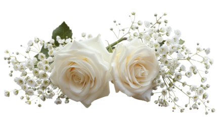 White roses on white background