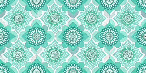 Dynamic and modern pattern blending mint green and seafoam blue tones in a poetic marriage