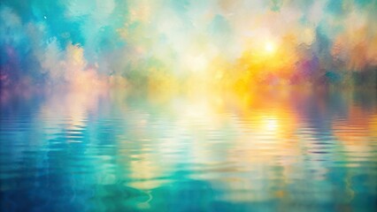 Impressionistic pastel impasto paint banner featuring a sky blurry water texture, ideal for adding a touch of serenity and love to any design project