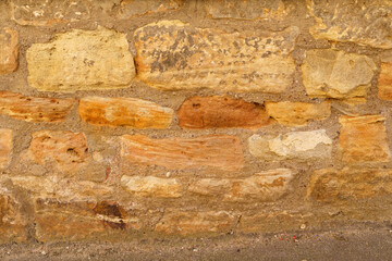 Weathered Stone Wall With Paint Accents