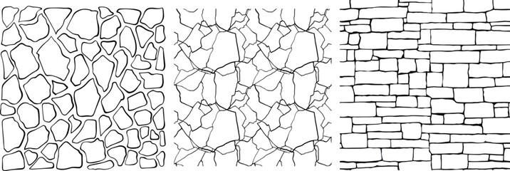 Stone on ground vector, Broken tiles mosaic pattern