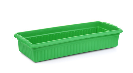 Green plastic rectangular planter