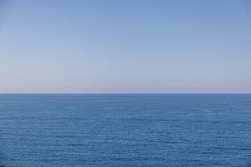 blue sea and sky in cinque-terre italy