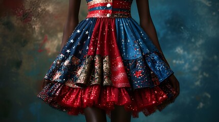 American dream - American flag integrated into fashion - style - red white and blue - old faithful - clothing - immigrant - immigration - love America