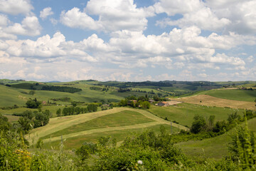 beautiful view of the rolling fields in tuscany italy