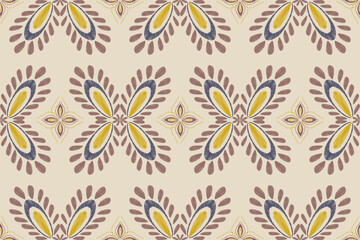 Geometric pattern ethnic bohemian flower butterfly Wallpaper seamless vintage design vector illustration.