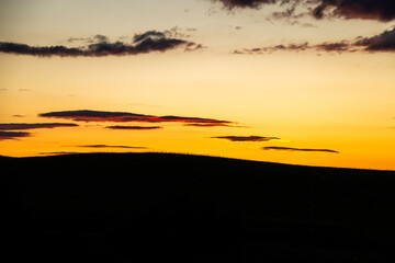 golden sunset over the hills of tuscany italy