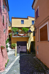 A narrow street in Pietravairano, a  rural town in Campania, Italy.