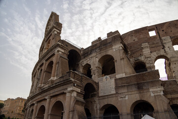 Fototapeta premium low angle view from the side of the roman colosseum