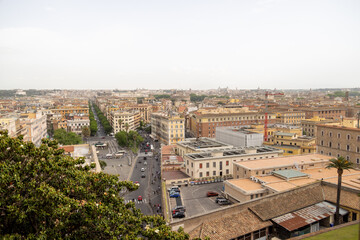 view of the rome skyline on a cloudy day