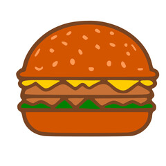 Hamburger vector illustration, fast food