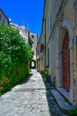 A narrow street in Pietravairano, a  rural town in Campania, Italy.