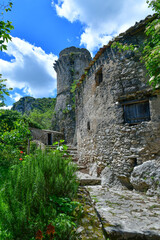 Fototapeta premium A narrow street in Pietravairano, a rural town in Campania, Italy.